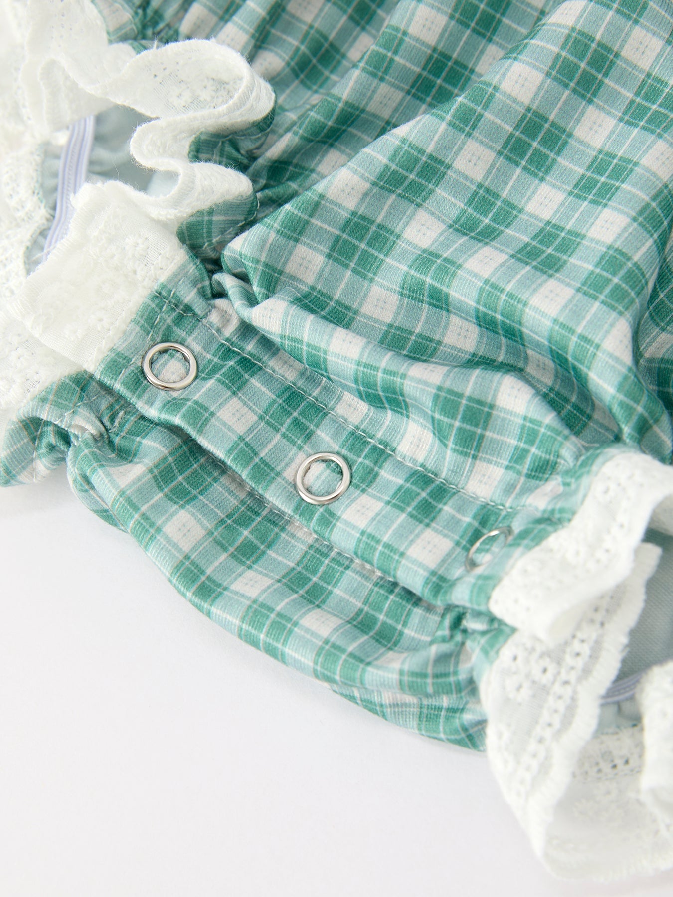 Western Plaid Horse Embroidered Girl Bubble Romper