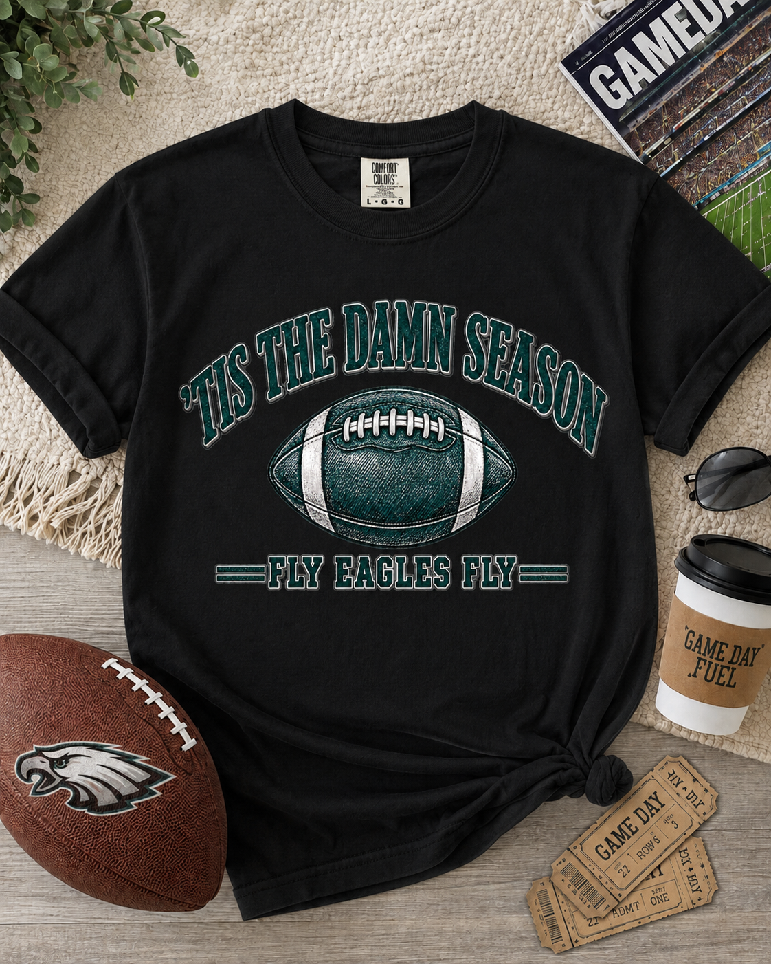 Tis The Damn Season football tee | Fly Eagles Fly T-Shirt