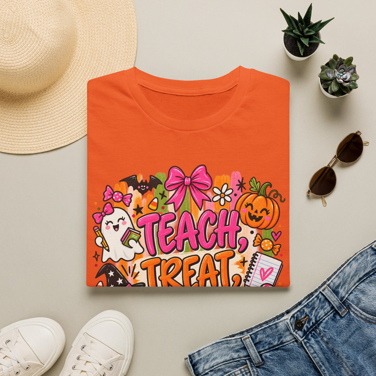 T-Shirt — Teach, Treat, Repeat Halloween Teacher Tee