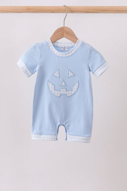 Blue Jack-O-Lantern  Applique Romper