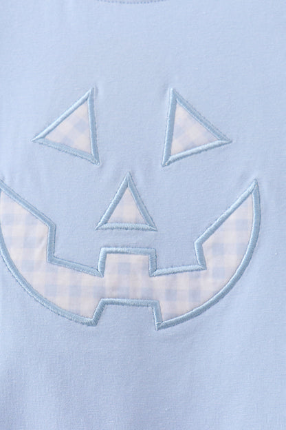 Blue Jack-O-Lantern  Applique Romper