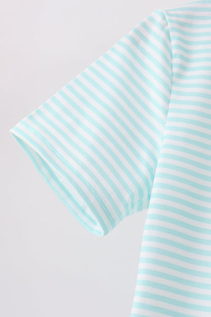 Blue Tool Embroidery Stripe Shirt