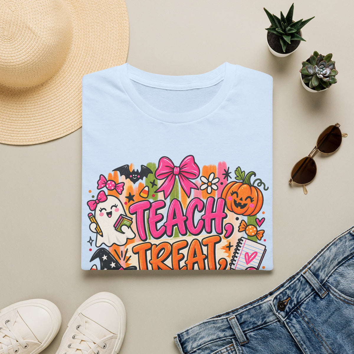 T-Shirt — Teach, Treat, Repeat Halloween Teacher Tee