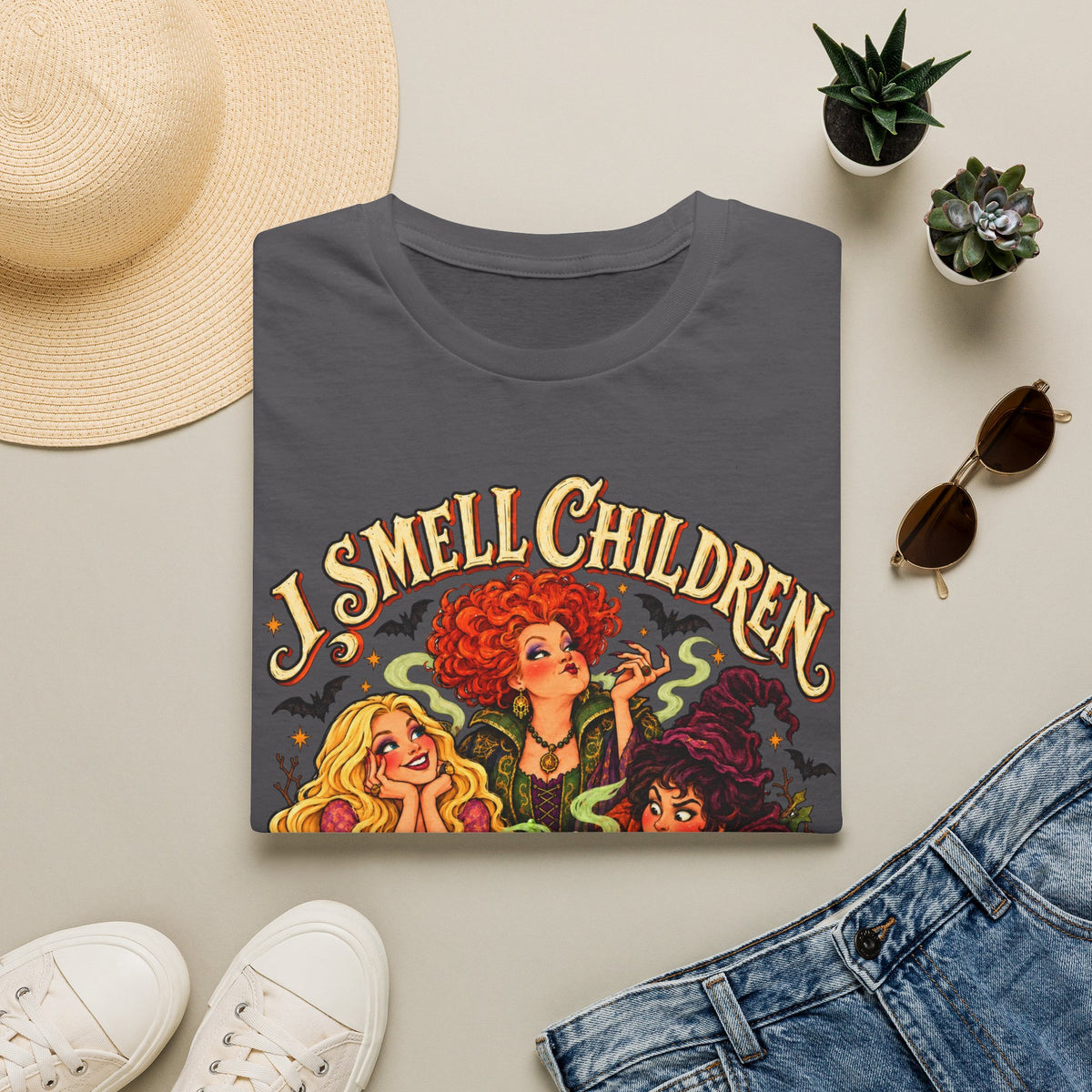 Witch Sisters Tee — “I Smell Children” Halloween T-Shirt