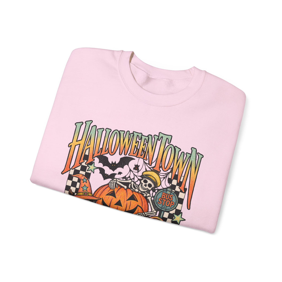 Halloween Town Pumpkin Graphic Sweatshirt | Retro Spooky Scene