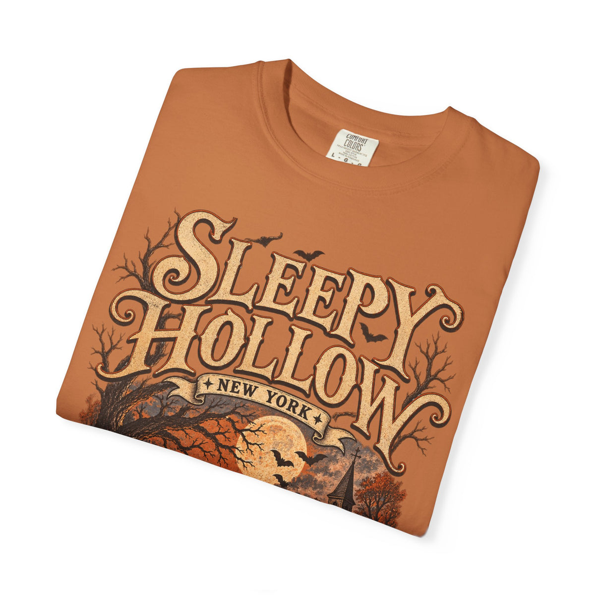 Sleepy Hollow Haunted Village T-shirt | Halloween Pumpkin Moon Night