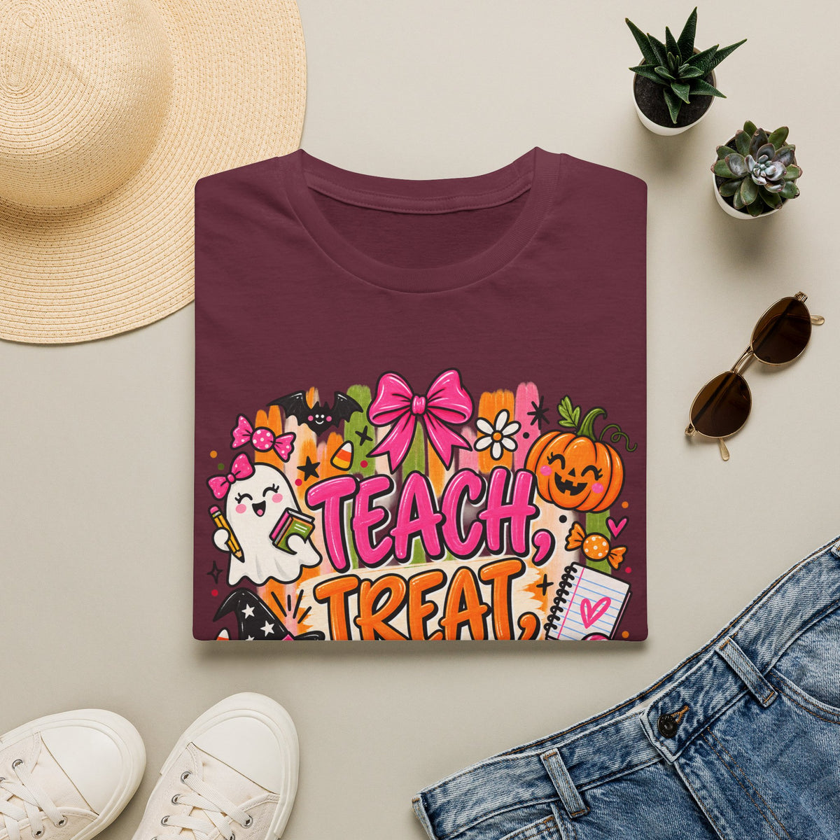 T-Shirt — Teach, Treat, Repeat Halloween Teacher Tee