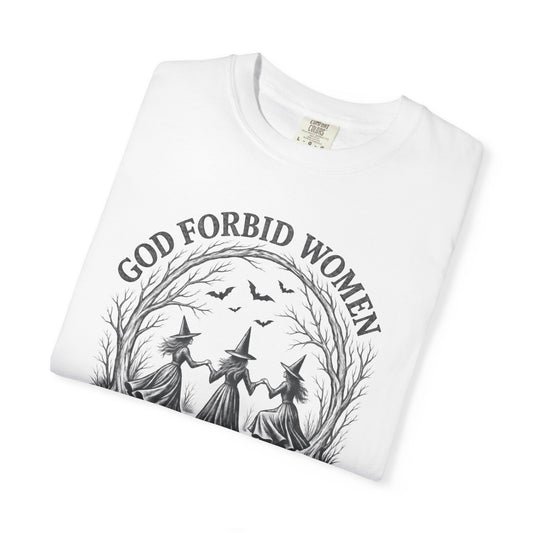 God Forbid Women Have Hobbies Shirt, Funny Witchy Halloween T-shirt, Sarcastic Witches Coven Tee, Comfort Colors, Vintage Fall Top