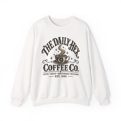Coffee Sweatshirt — "The Daily Hex Coffee Co." Cozy Witchy Coffee Crewneck