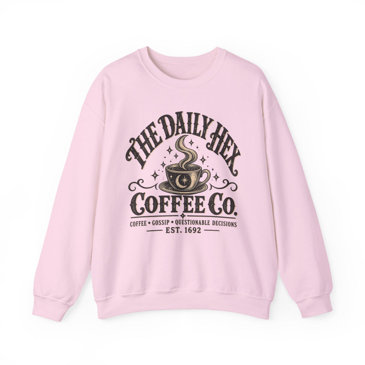 Coffee Sweatshirt — "The Daily Hex Coffee Co." Cozy Witchy Coffee Crewneck