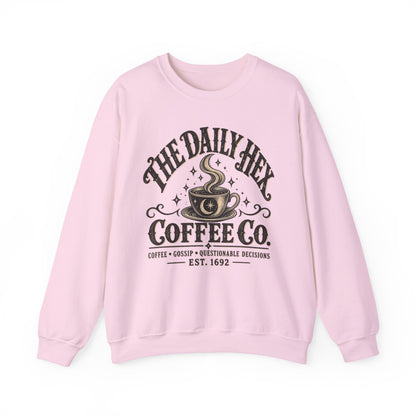 Coffee Sweatshirt — "The Daily Hex Coffee Co." Cozy Witchy Coffee Crewneck