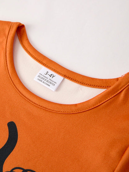 Fall Thanksgiving/Halloween  Leopard Short sleeve O-neck T-shirt