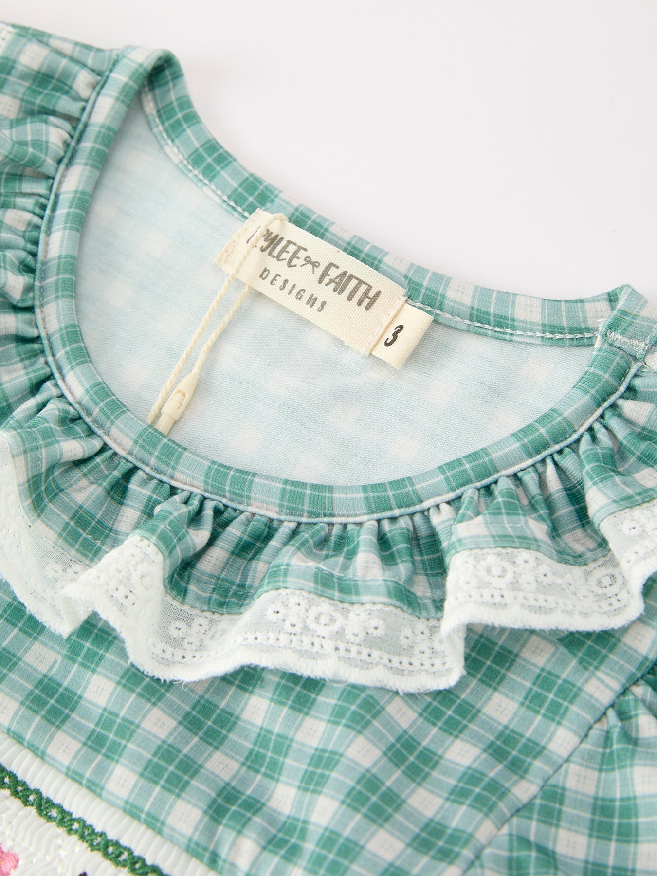 Western Plaid Horse Embroidered Girl Dress