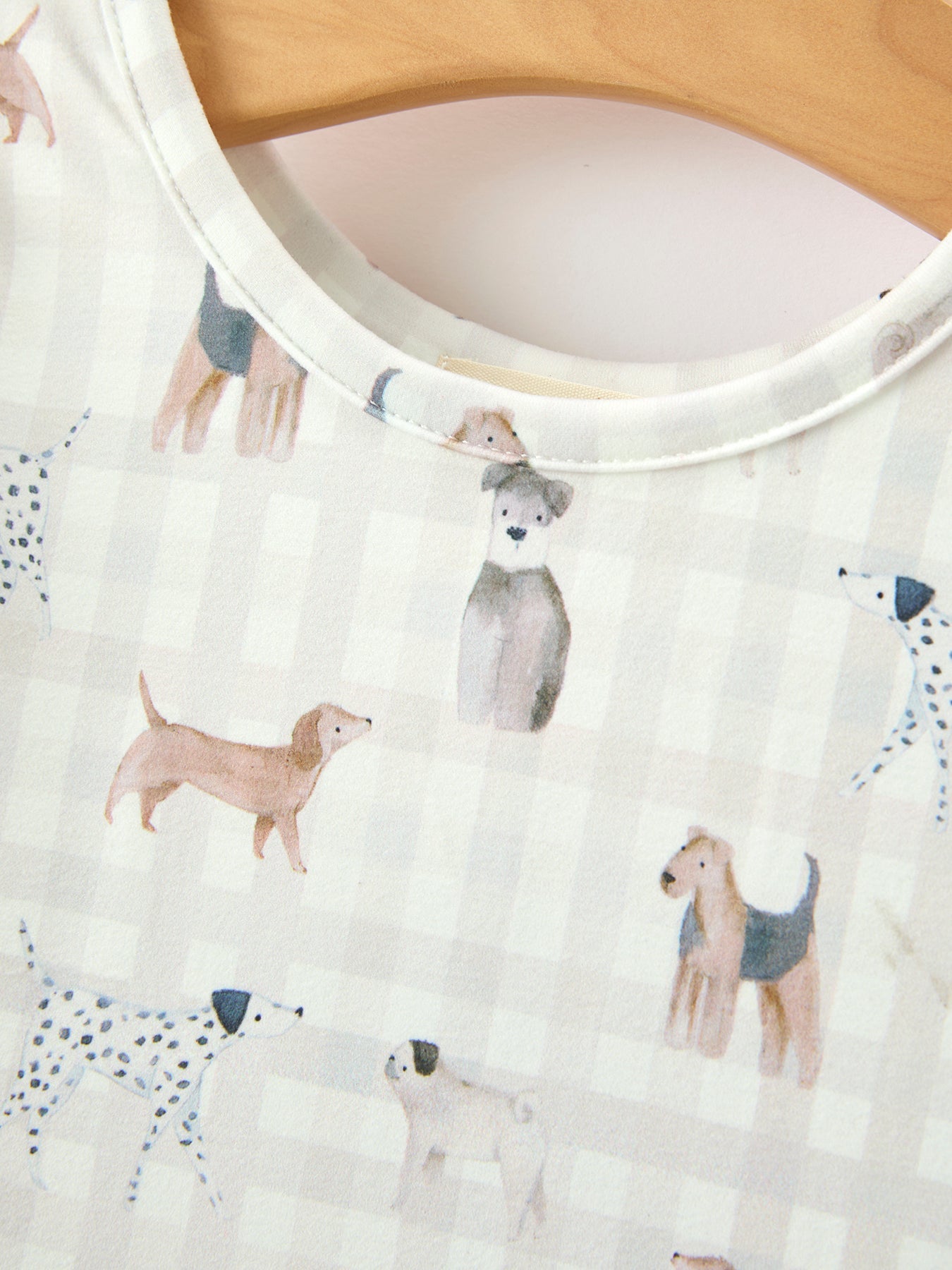 Fall Plaid Dog Print Girls Long Sleeve Twirl Dress