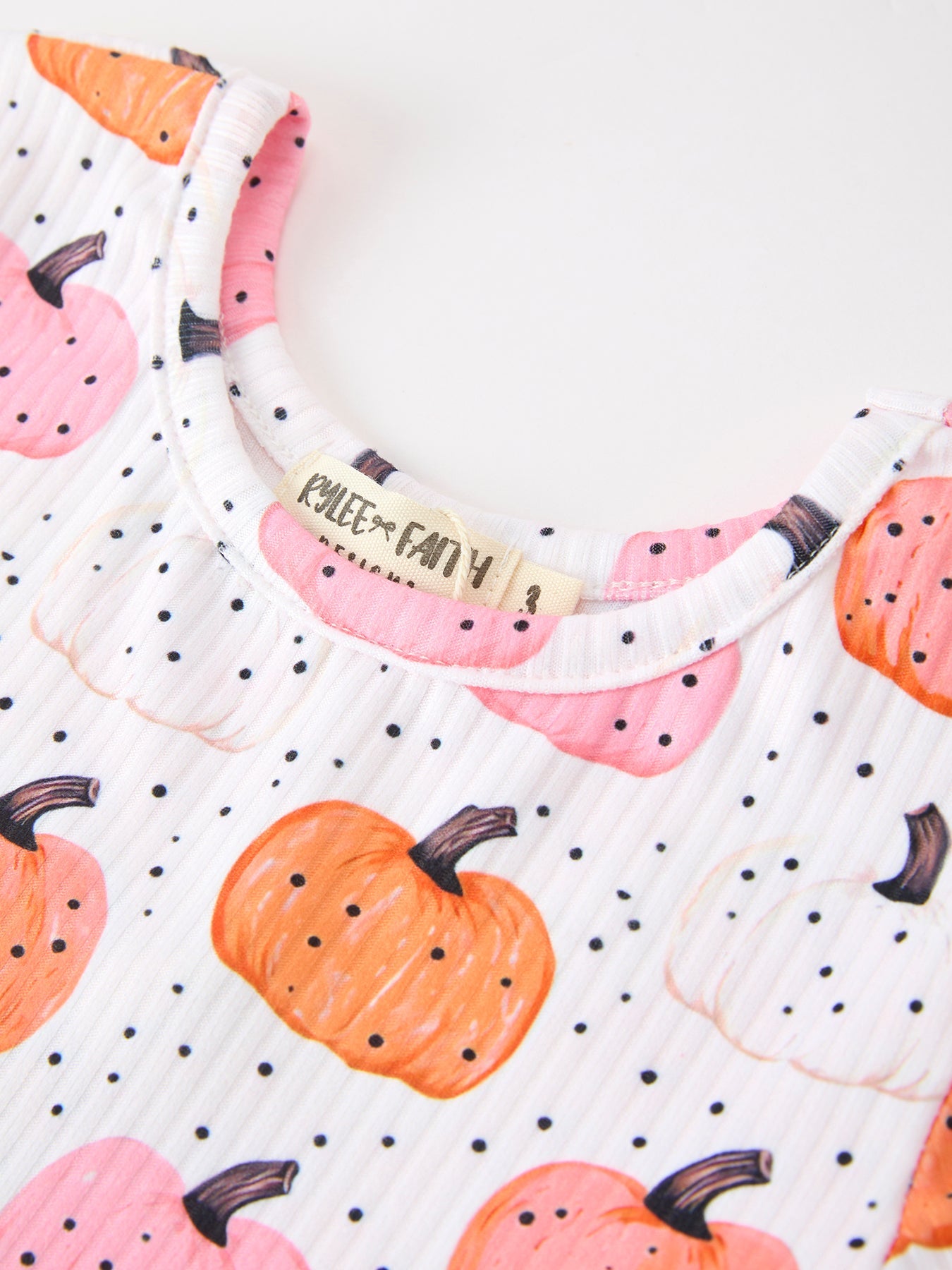 Fall Pumpkin Print Girls Twirl Dress Long Sleeve