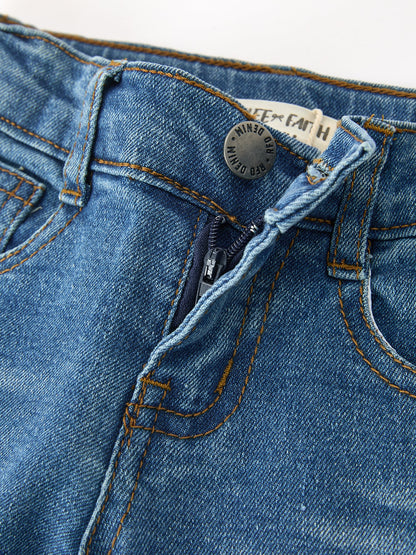 Girls Denim Leggings Ruffle Bell Bottom Pants