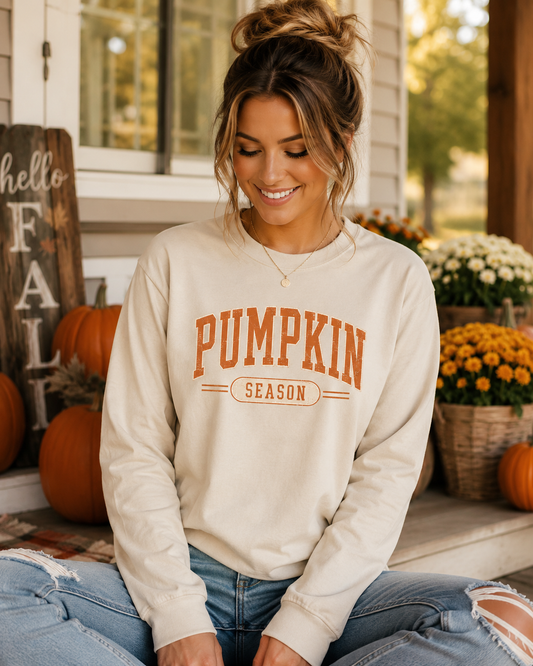 Pumpkin Season Long Sleeve Tee | Fall Harvest Shirt