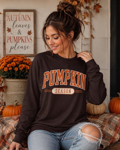 Pumpkin Season Long Sleeve Tee | Fall Harvest Shirt