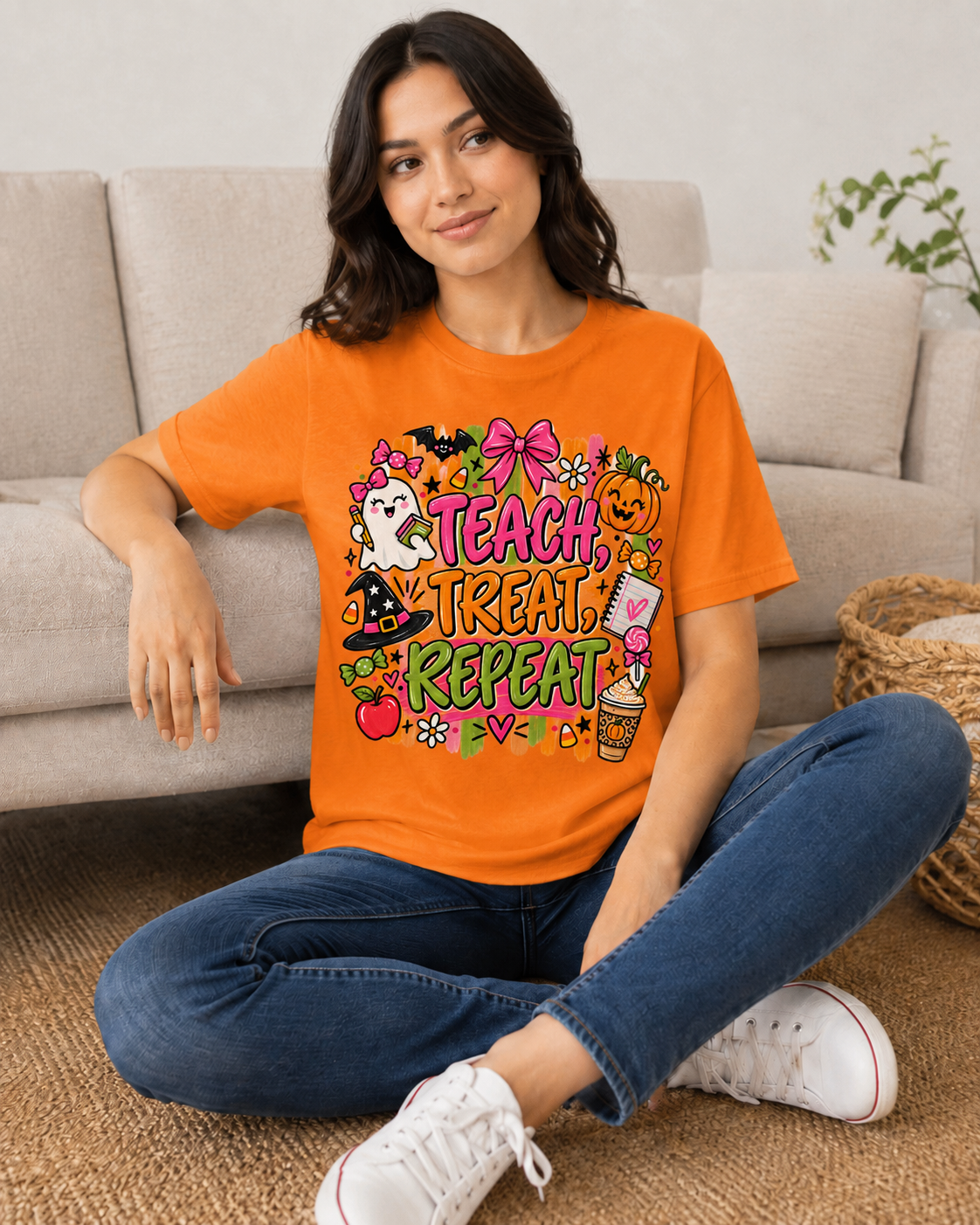 T-Shirt — Teach, Treat, Repeat Halloween Teacher Tee
