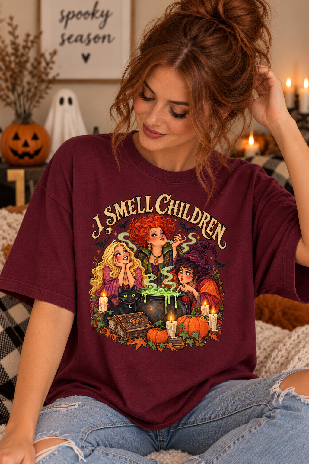 Witch Sisters Tee — “I Smell Children” Halloween T-Shirt