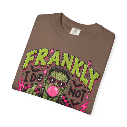 Frankly I Do Not Care Frankenstein graphic T-shirt | Punk Bubblegum Horror
