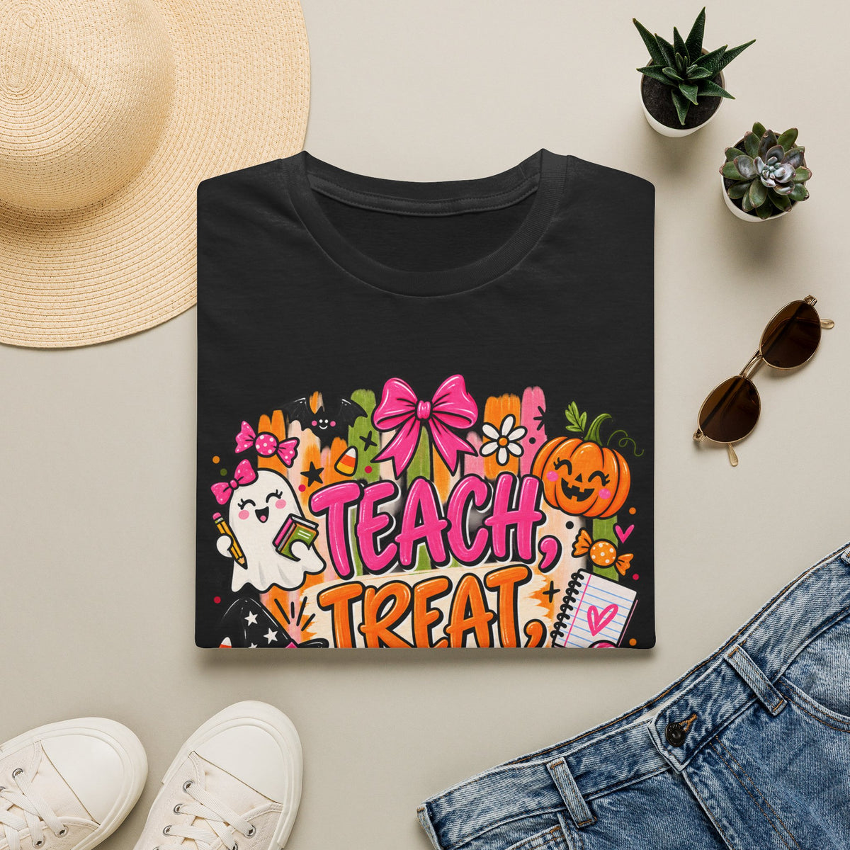 T-Shirt — Teach, Treat, Repeat Halloween Teacher Tee