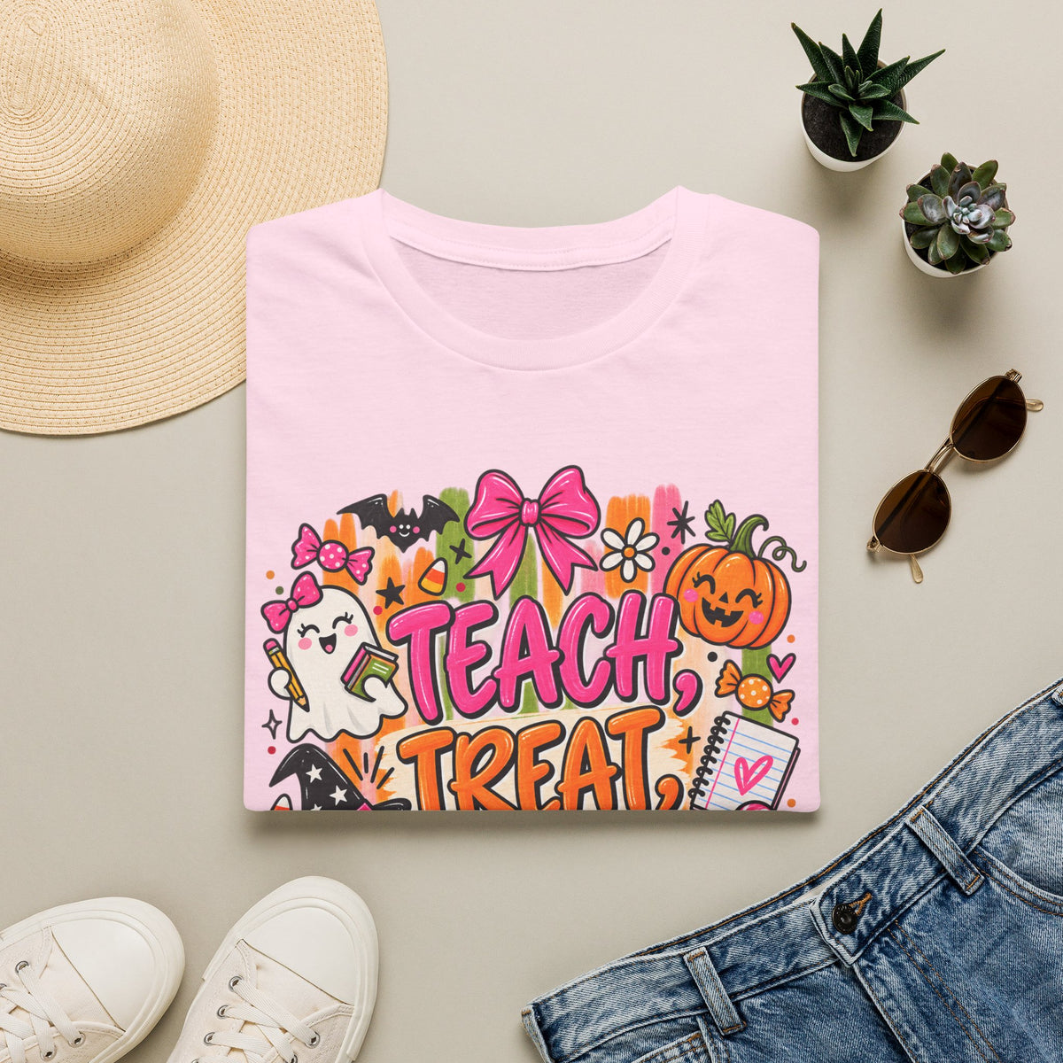 T-Shirt — Teach, Treat, Repeat Halloween Teacher Tee