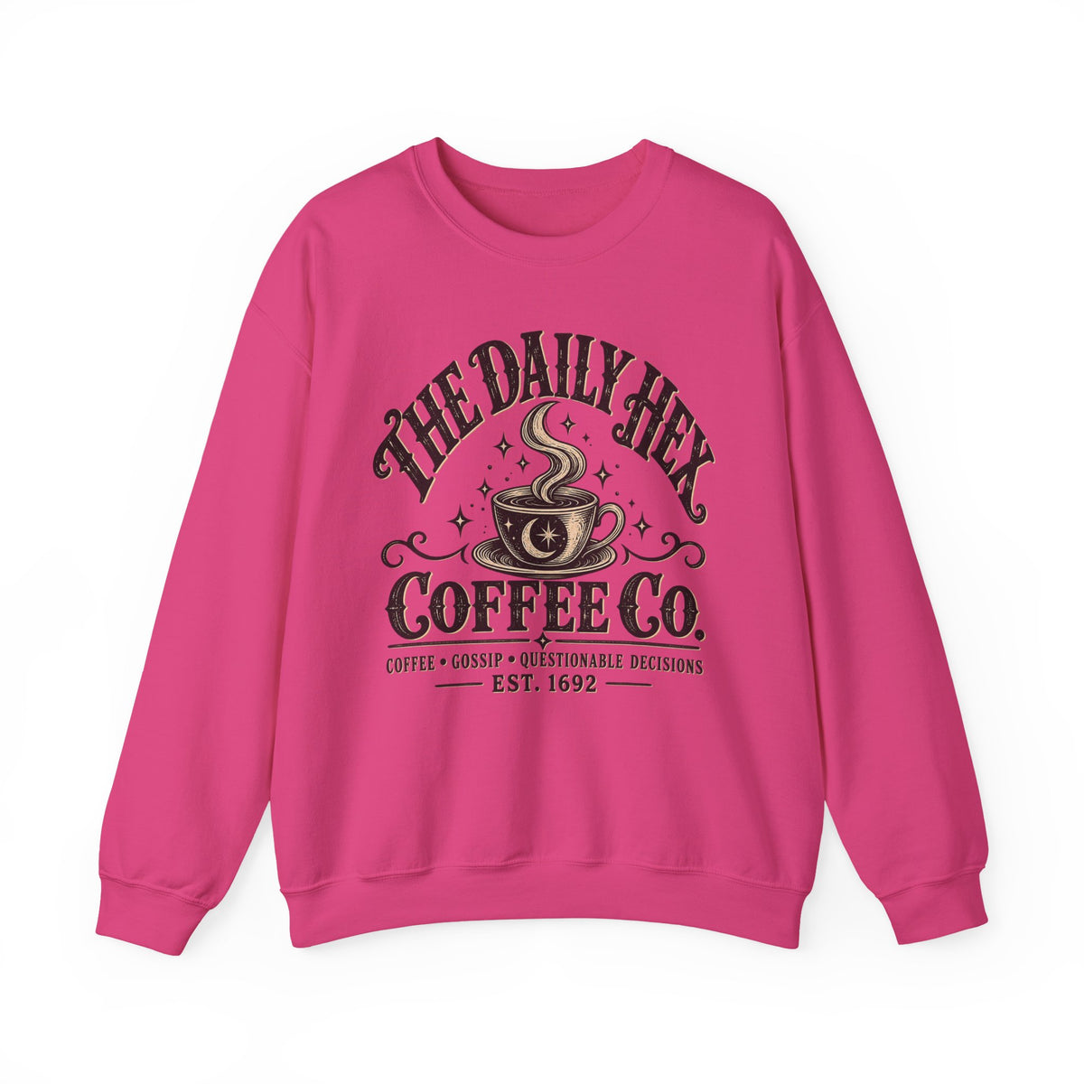 Coffee Sweatshirt — "The Daily Hex Coffee Co." Cozy Witchy Coffee Crewneck