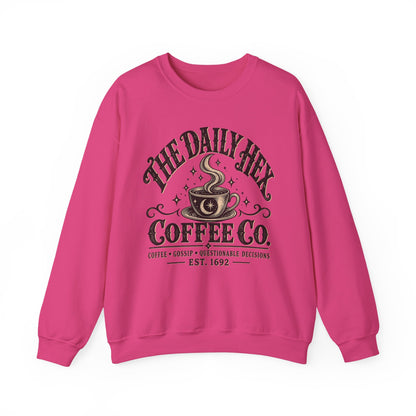 Coffee Sweatshirt — "The Daily Hex Coffee Co." Cozy Witchy Coffee Crewneck