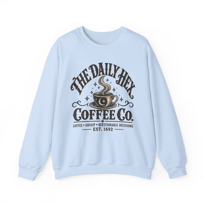 Coffee Sweatshirt — "The Daily Hex Coffee Co." Cozy Witchy Coffee Crewneck