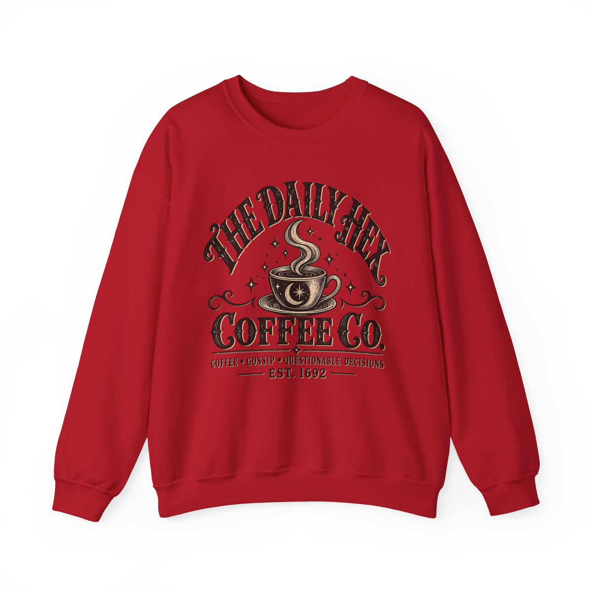 Coffee Sweatshirt — "The Daily Hex Coffee Co." Cozy Witchy Coffee Crewneck