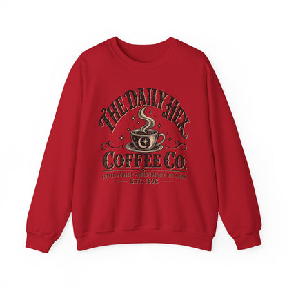 Coffee Sweatshirt — "The Daily Hex Coffee Co." Cozy Witchy Coffee Crewneck