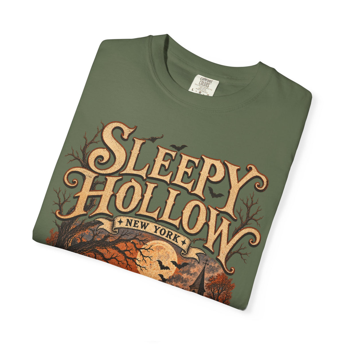 Sleepy Hollow Haunted Village T-shirt | Halloween Pumpkin Moon Night