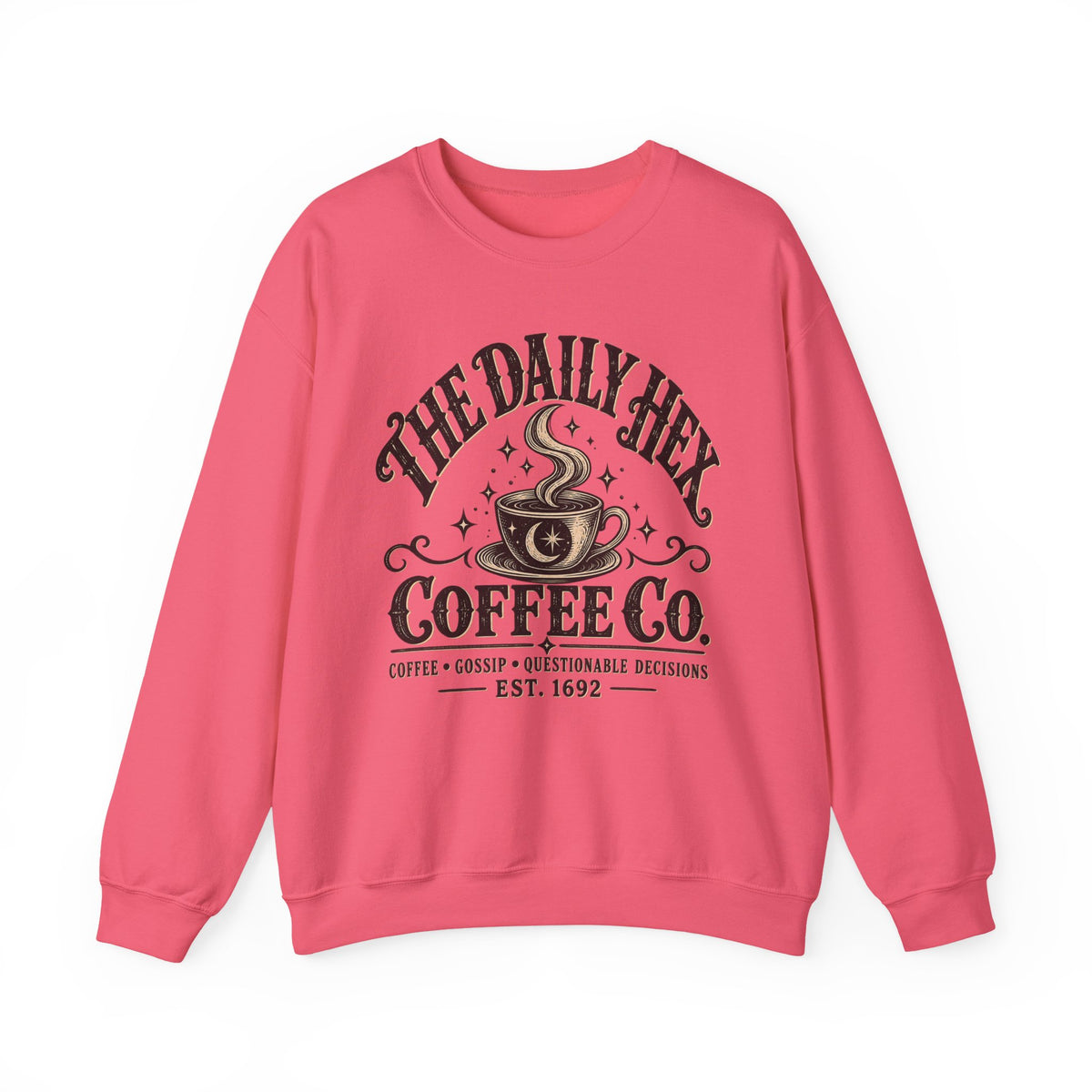 Coffee Sweatshirt — "The Daily Hex Coffee Co." Cozy Witchy Coffee Crewneck
