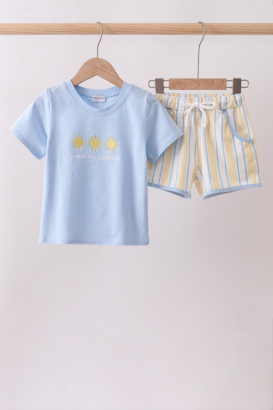 You're my sunshine embroidery Stripe Set