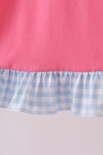Pink ABC Appliqué Ruffle Dress