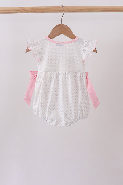 Pink Pencil ABC embroidery dot bubble
