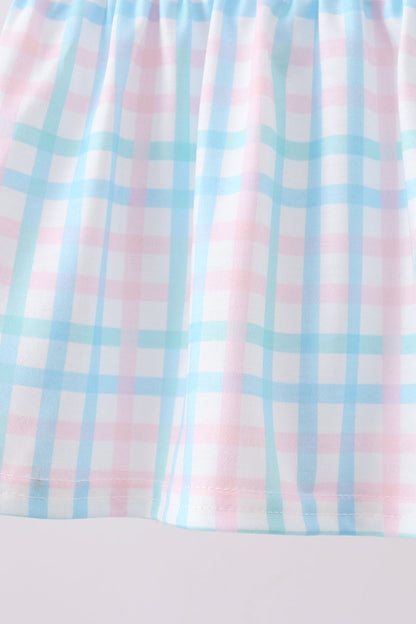 Pink Crocodile Smocked Gingham Bloomer Set