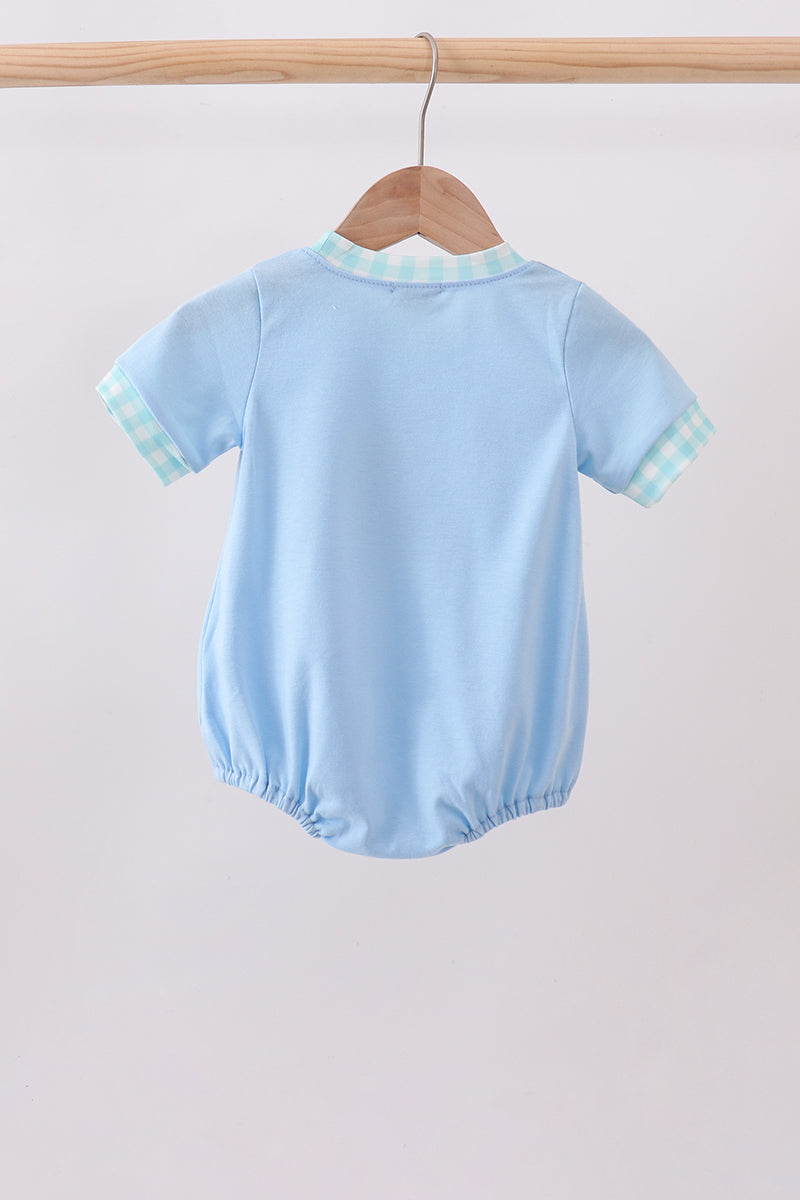 Blue Chicken Applique Bubble