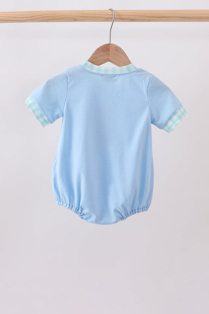 Blue Chicken Applique Bubble